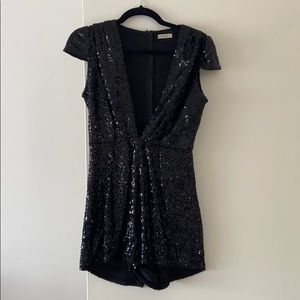 Black sequin romper